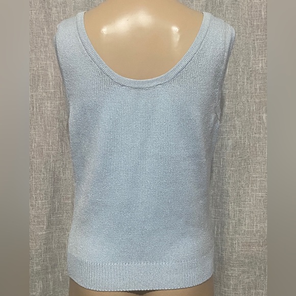 St. John Collection By Marie Gray knit sleeveless top-SMALL- in powder blue - Picture 3 of 5
